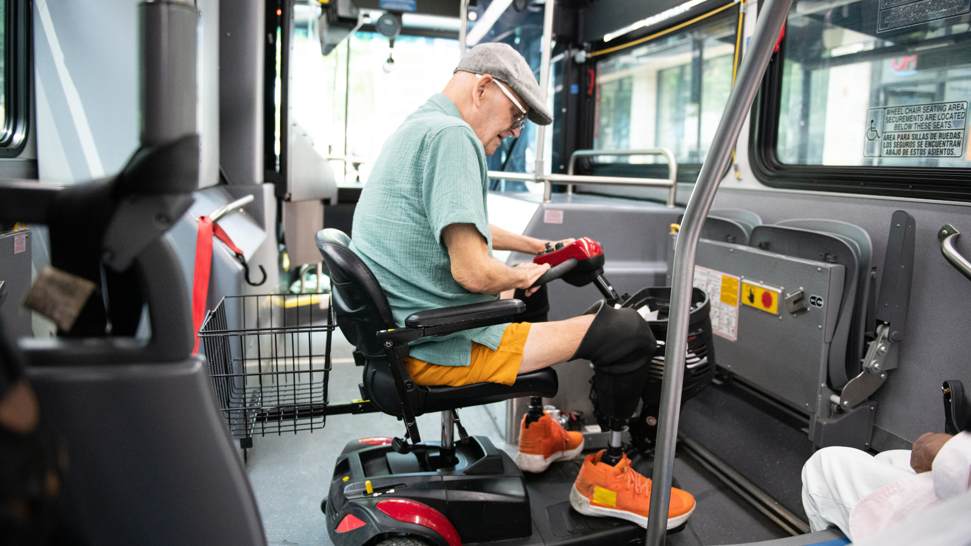 Senior Man Rides Bus