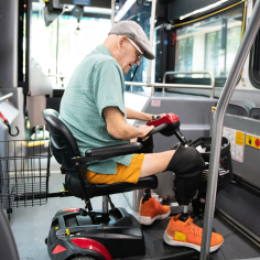 Senior Man Rides Bus